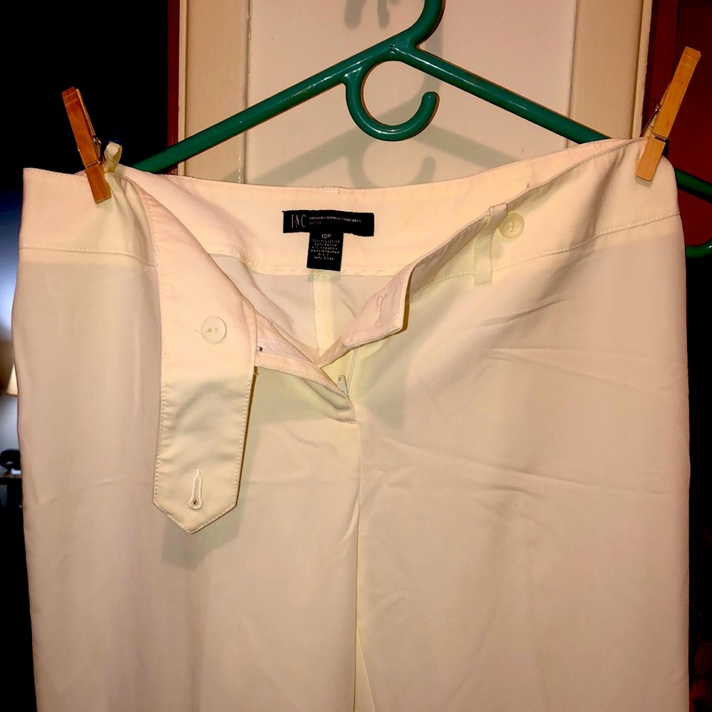 Women’s Ivory Dress Pants with Cuffs.